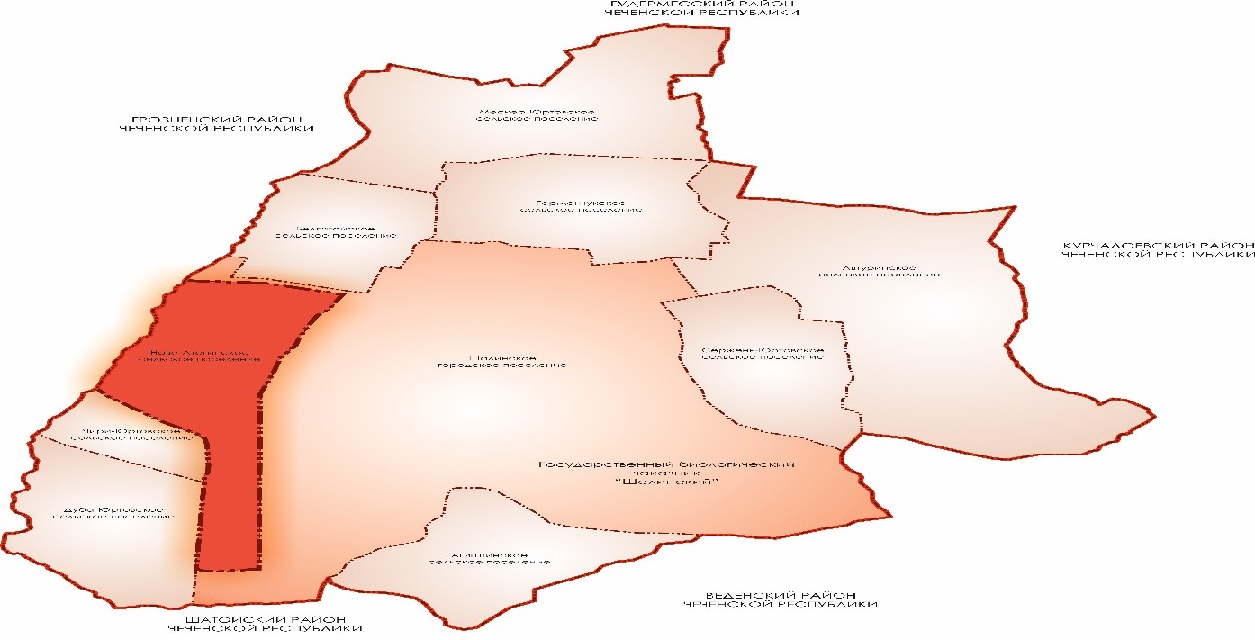 Чечня шалинский район карта
